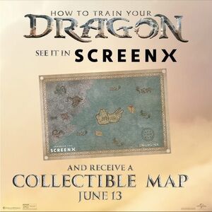 How To Train Your Dragon Movie Map 2025 LIMITED Screen X Berk Cloth Map 🐉